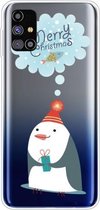 Voor Samsung Galaxy M31s Trendy Cute Christmas Patterned Case Clear TPU Cover Phone Cases (Penguin)