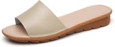 Eenvoudige en stijlvolle wilde pantoffelsandalen voor dames (kleur: beige, maat: 39)