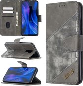 Voor xiaomi redmi 9 bijpassende kleur krokodil textuur horizontale flip pu lederen tas met portemonnee & houder & kaartsleuven (grijs)