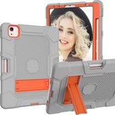 Contrasterende kleur Robot schokbestendig siliconen + pc-beschermhoes met houder voor iPad Air (2020) 10,9 inch (grijs oranje)