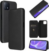 Voor OPPO A72 5G koolstofvezel textuur magnetische horizontale flip TPU + pc + PU lederen tas met kaartsleuf (zwart)