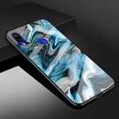 Voor Xiaomi Redmi Note 7 beschermhoes van marmerglas (inktblauw)