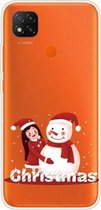 Voor Xiaomi Redmi 9C Christmas Series Transparante TPU beschermhoes (Girl Snowman)