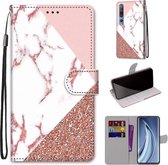 Voor Xiaomi Mi 10 5G Gekleurde Tekening Cross Textuur Horizontale Flip PU Lederen Case met Houder & Kaartsleuven & Portemonnee & Lanyard (Poeder Steen Textuur)