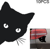 10 STKS KAT GEZICHT PEERING huisdier kat auto sticker stickers, maat: 12x15cm