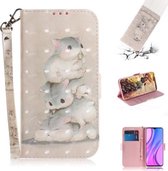 Voor Xiaomi Redmi 9 3D Geschilderd Patroon Magnetische Aantrekkelijkheid Horizontale Flip Leren Case met Houder & Kaartsleuf & Portemonnee & Lanyard (Eekhoorns)