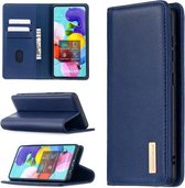Voor Samsung Galaxy A51 2 in 1 afneembare magnetische horizontale flip lederen tas met houder & kaartsleuven & portemonnee (blauw)