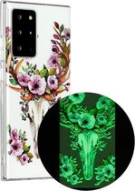 Voor Samsung Galaxy Note20 Ultra Luminous TPU zachte beschermhoes (Flower Deer)