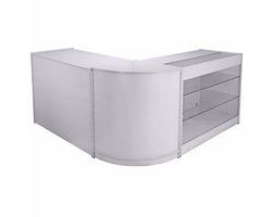 Mars toonbank a1200 - glanzend wit - 90x120x60cm - met schap