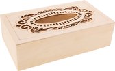 Tissuedoos/tissuebox rechthoekig van hout 26 x 14 cm naturel
