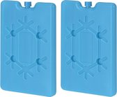 2x stuks Koelelementen 400 ml 10 x 16 cm blauw - Koelblokken/koelelementen voor koeltas/koelbox