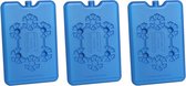 3x stuks koelelementen 200 ml 11 x 16 cm blauw - Koelblokken/koelelementen voor koeltas/koelbox