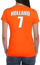 Oranje supporter t-shirt - rugnummer 7 - Holland / Nederland fan shirt / kleding voor dames XL