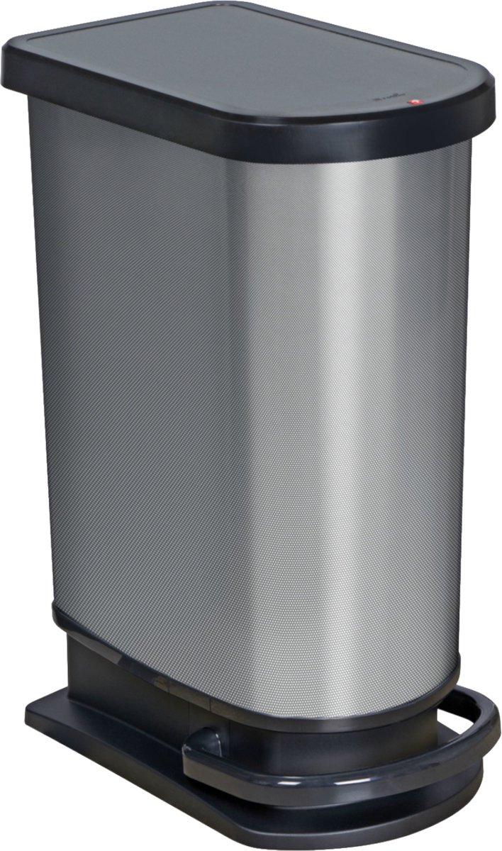 Goedkoopste Rotho Paso mono pedaalemmer- prullenbak 50L - BPA vrij - zilvermetallic