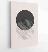 Black and white organic shape Art design for poster, print, cover, wallpaper, Minimal and natural wall art. 4 - Moderne schilderijen – Vertical – 1868903722 - 80*60 Vertical