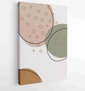 Botanical wall art vector set. Floral and Foliage line art drawing with abstract shape. 3 - Moderne schilderijen – Vertical – 1859438998 - 50*40 Vertical