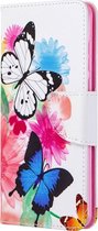 Huawei P40 Hoesje - Mobigear - Design Serie - Kunstlederen Bookcase - Vlinder - Hoesje Geschikt Voor Huawei P40