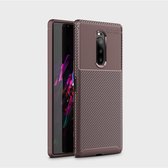 Mobigear Racing Telefoonhoesje geschikt voor Sony Xperia XZ4 Hoesje Flexibel TPU Backcover - Bruin