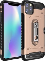 Apple iPhone 11 Pro Max Hoesje - Mobigear - Armor Stand Serie - Hard Kunststof Backcover - Goud - Hoesje Geschikt Voor Apple iPhone 11 Pro Max