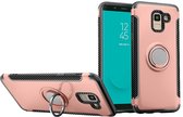 Samsung Galaxy J6 (2018) Hoesje - Mobigear - Armor Ring Serie - Hard Kunststof Backcover - Roségoud - Hoesje Geschikt Voor Samsung Galaxy J6 (2018)