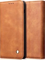Mobigear Telefoonhoesje geschikt voor Apple iPhone 11 Pro Hoesje | Mobigear Stitching Bookcase Portemonnee | Pasjeshouder voor 1 Pasje | Telefoonhoesje voor Pinpas / OV Kaart / Rijbewijs - Cognac