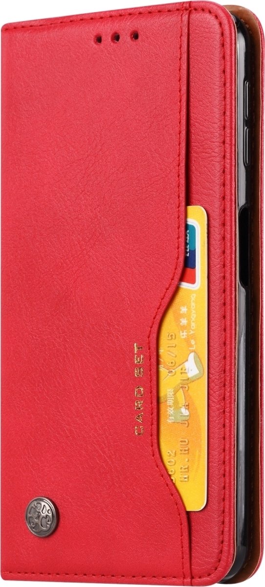 Mobigear Telefoonhoesje geschikt voor Samsung Galaxy A30s Hoesje | Mobigear Card Set Bookcase Portemonnee | Pasjeshouder voor 4 Pasjes | Telefoonhoesje voor Pinpas / OV Kaart / Rijbewijs - Rood
