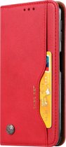 Mobigear Telefoonhoesje geschikt voor Samsung Galaxy A30s Hoesje | Mobigear Card Set Bookcase Portemonnee | Pasjeshouder voor 4 Pasjes | Telefoonhoesje voor Pinpas / OV Kaart / Rijbewijs - Rood