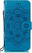 Samsung Galaxy A20e Hoesje - Mobigear - Mandala Serie - Kunstlederen Bookcase - Blauw - Hoesje Geschikt Voor Samsung Galaxy A20e