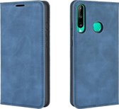 Huawei P40 Lite E Hoesje - Mobigear - Retro Slim Serie - Kunstlederen Bookcase - Blauw - Hoesje Geschikt Voor Huawei P40 Lite E