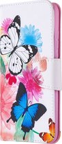HONOR 9X Lite Hoesje - Mobigear - Design Serie - Nylon Bookcase - Butterfly - Hoesje Geschikt Voor HONOR 9X Lite