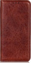 LG Velvet Hoesje - Mobigear - Cowboy Serie - Kunstlederen Bookcase - Bruin - Hoesje Geschikt Voor LG Velvet