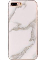 Mobigear Hoesje geschikt voor Apple iPhone 8 Plus Telefoonhoesje Flexibel TPU | Mobigear Marble Backcover | iPhone 8 Plus Case | Back Cover - Wit