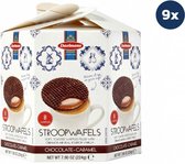 Daelmans Chocolade Stroopwafels - Doos met 9 hexa doosjes - 230 gram per hexa doosje - 8 Stroopwafels per hexa doosje (72 Koeken)