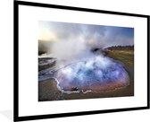 Fotolijst incl. Poster - Kleurrijk water bij de Geysir in Ijsland - 90x60 cm - Posterlijst