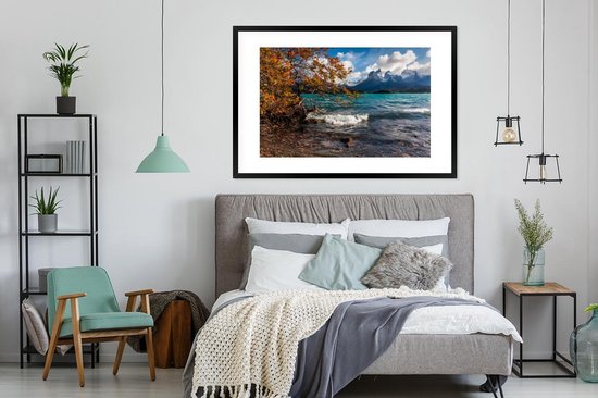 Cadre photo avec affiche - Lac Pehoe dans le parc national Torres del Paine au Chili - 120x80 cm - Cadre pour affiche