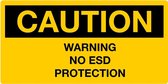 Sticker caution: warning no ESD protection, geel, 50 x 25 mm