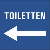 WC deur sticker toiletten links 150 x 150 mm