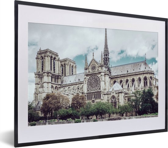 Fotolijst incl. Poster - Uitzicht op de kathedraal Notre-Dame in Parijs - 40x30 cm - Posterlijst