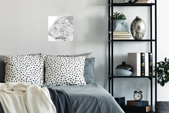 Poster Plan de la ville - Westland - Grijs - Wit - 30x30 cm