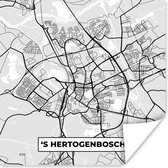 Poster Stadskaart - 's-Hertogenbosch - Grijs - Wit - 30x30 cm - Plattegrond