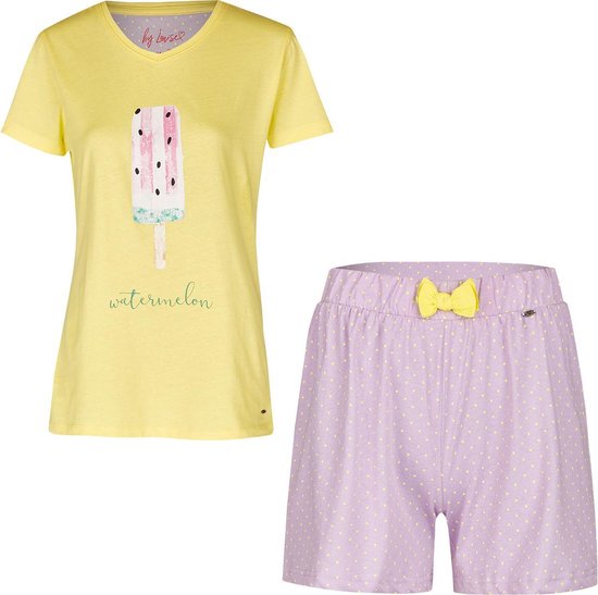 By Louise Dames Pyjamasets Waterijs Shortama + Top - Maat XL - Korte Pyjama