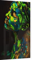 Blue & Green Bodypaint woman - Foto op Plexiglas - 60 x 90 cm