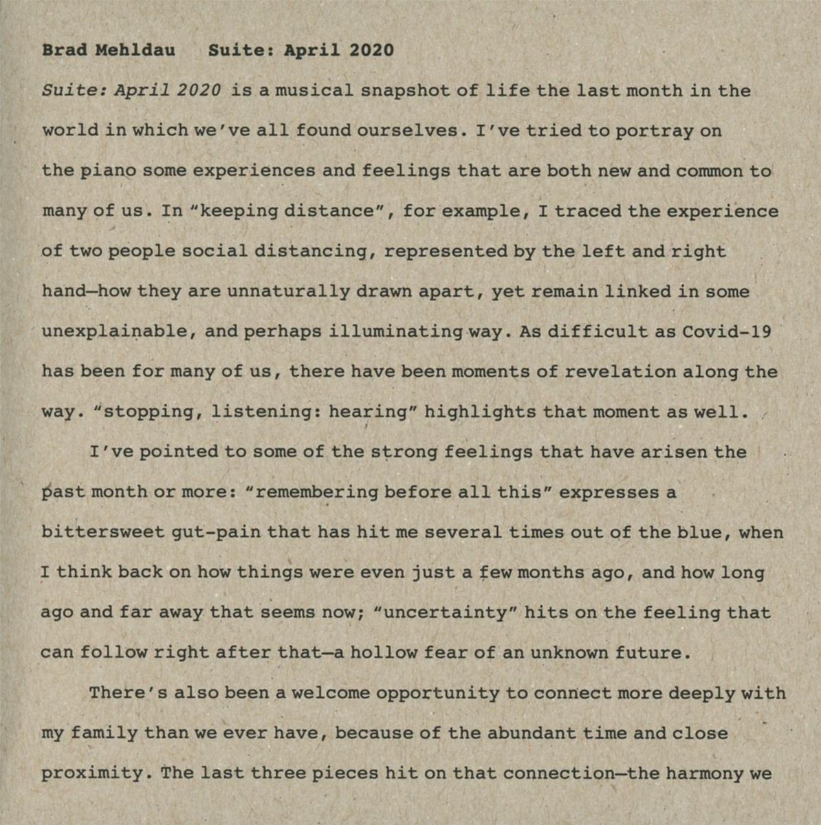 Suite: April 2020