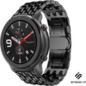 Stalen Smartwatch bandje - Geschikt voor  Xiaomi Amazfit GTR stalen draak band - zwart - 47mm - Strap-it Horlogeband / Polsband / Armband