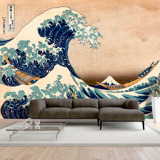 350cm X 245cm - Fotobehang - Hokusai: De grote golf van Kanagawa (Reproduction)