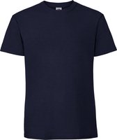 Fruit Of The Loom Mens Ringgesponnen Premium Tshirt (Donker Marine)