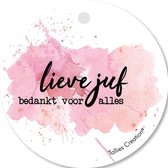 Tallies Cards - kadokaartjes  - bloemenkaartjes - Lieve Juf - Aquarel - set van 5 kaarten - bedankkaart - bedankt - 100% Duurzaam
