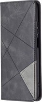 Xiaomi Redmi Note 10/10S Hoesje Portemonnee Book Case Geometrie Zwart