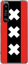 6F hoesje - geschikt voor Sony Xperia 1 III -  Transparant TPU Case - Amsterdamse vlag #ffffff