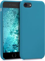 kwmobile telefoonhoesje voor Apple iPhone SE (2022) / SE (2020) / 8 / 7 - Hoesje met siliconen coating - Smartphone case in petrol